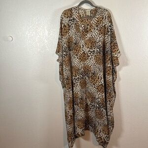 Hutton Wilkinson Leopard Kaftan One Size Fits All Plus Size